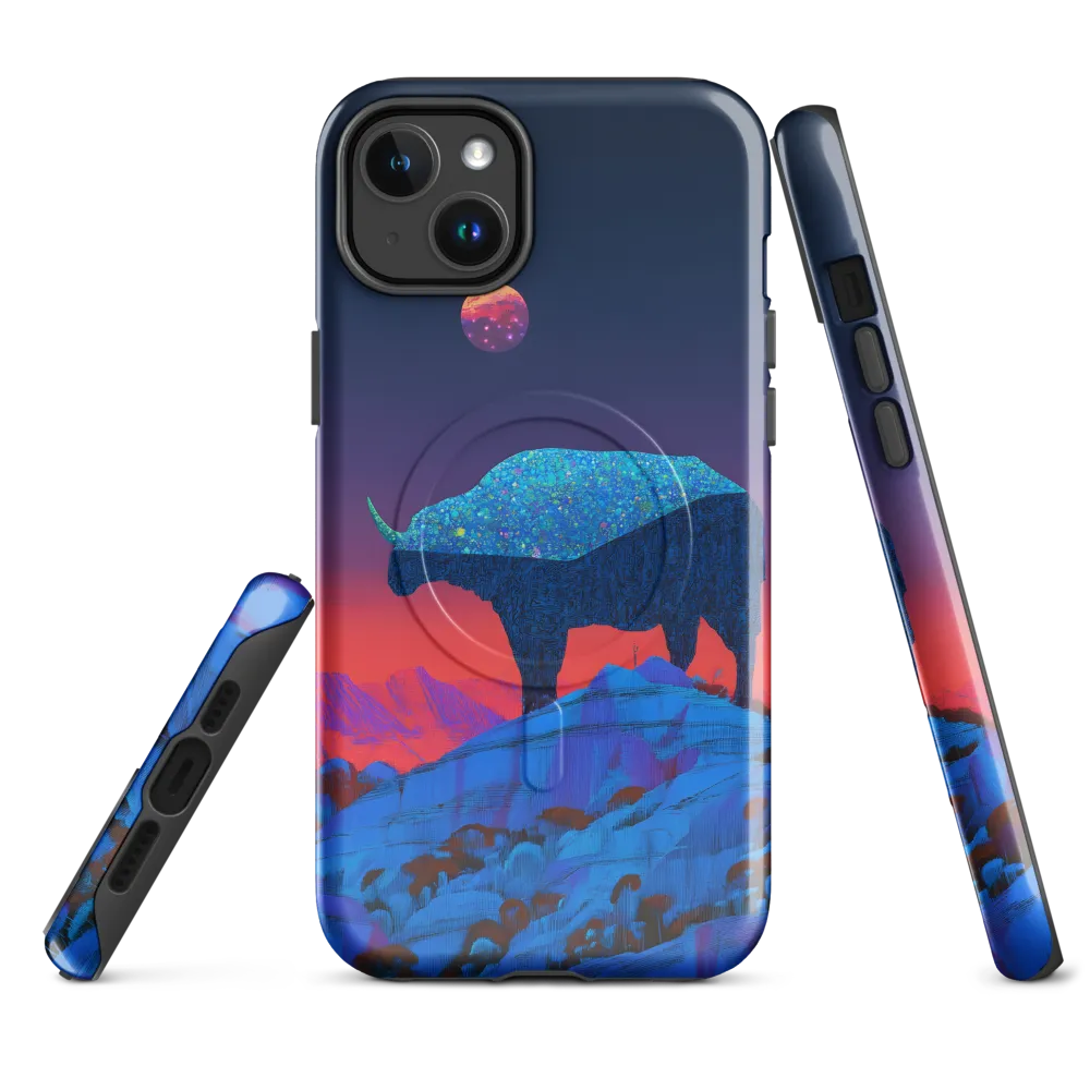Luminous Bison Under a Celestial Sky