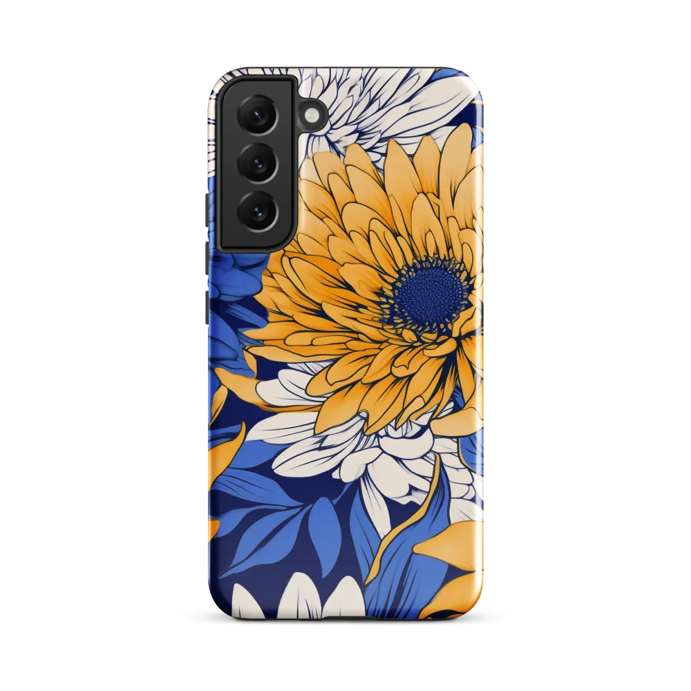 Floral Harmony in Blue and Yellow