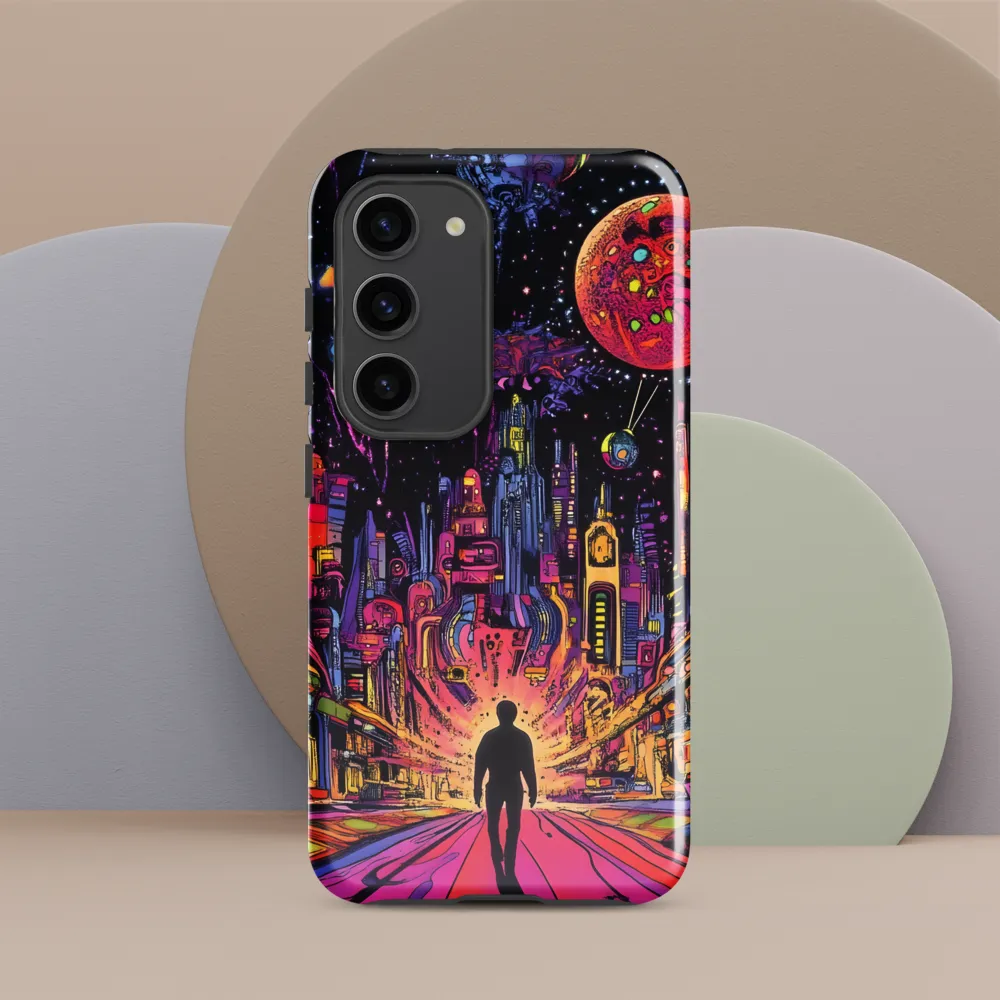 Journey into the Neon Cosmos | Phone Case |  S23 | Tough Case | Glossy