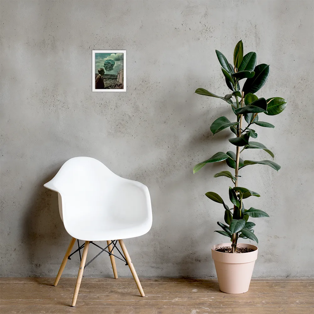 Ethereal Reflections: Identity in a Fragmented World | Poster with White Frame | 8″×10″