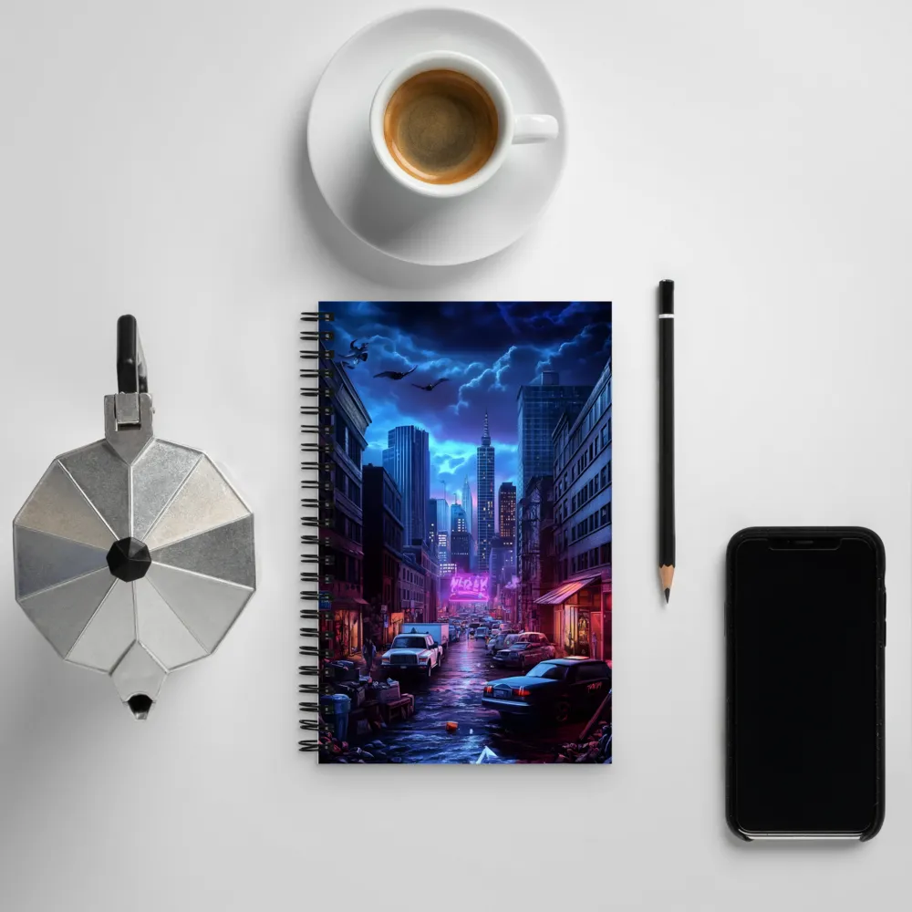 Urban Mystique: A Cyberpunk Night | Spiral Notebook