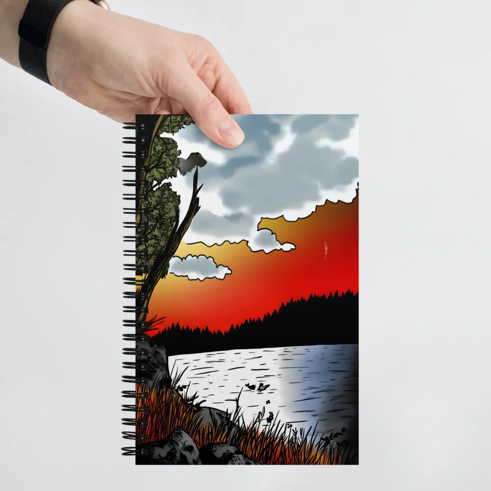 Serene Sunset Over the Lake | Spiral Notebook