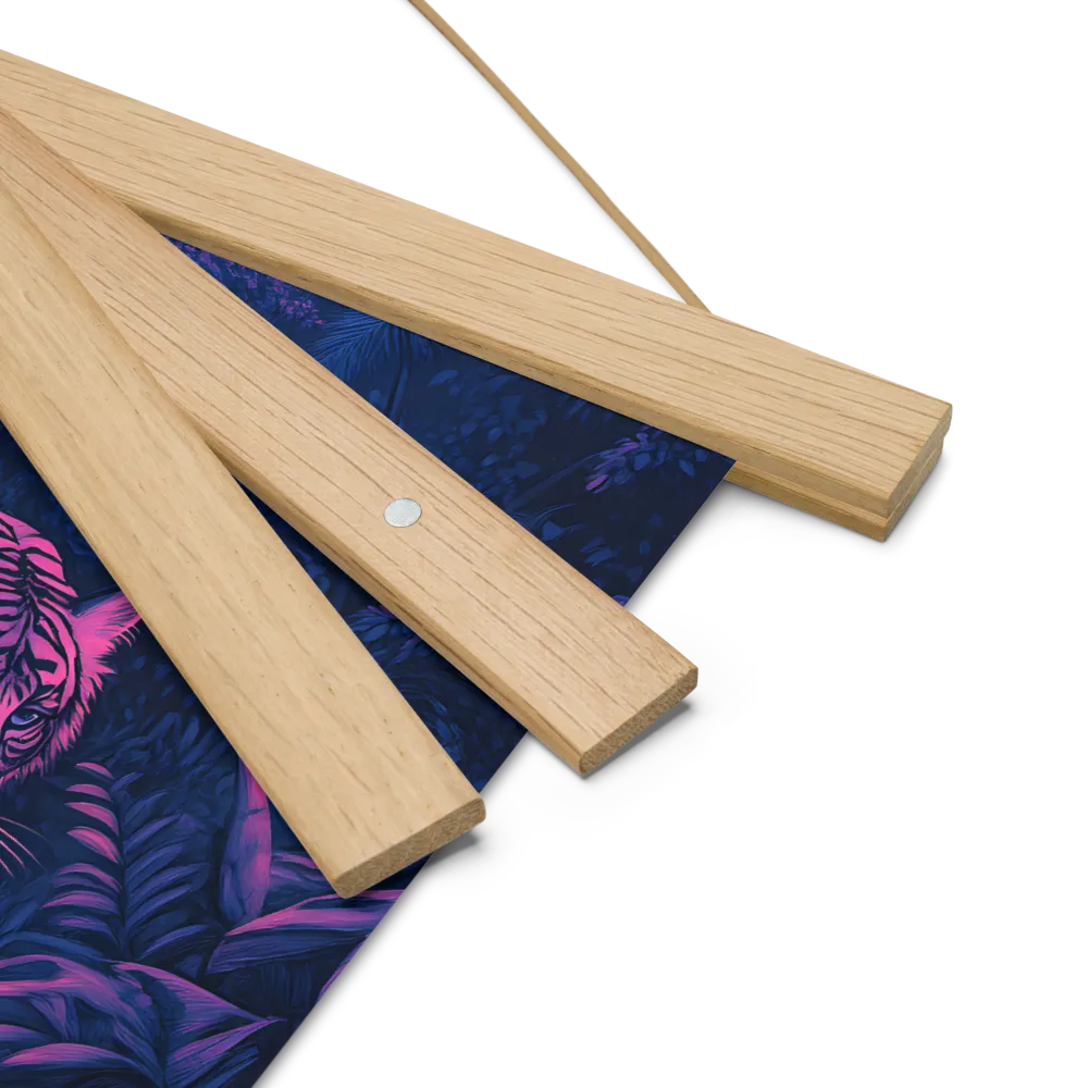 Mystic Prowler: The White Tiger in the Jungle | Poster With Oak Wood Hanger | 10″×10″