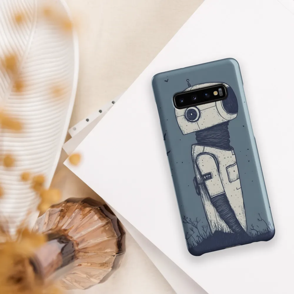 Contemplative Robot in a Barren Landscape | Phone Case |  S10 Plus | Snap Case | Matte