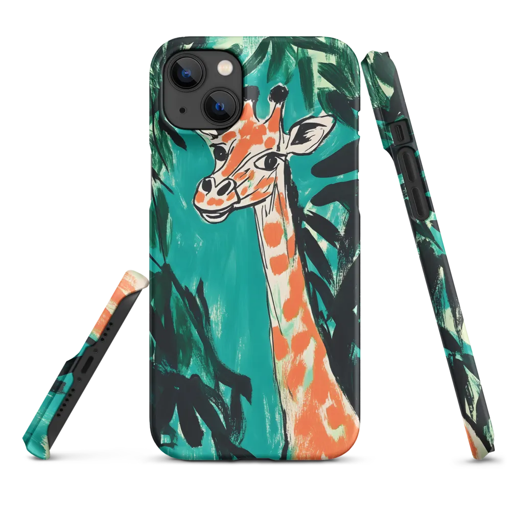 Curious Giraffe in Lush Greenery | Phone Case |  14 Plus | Snap Case | Matte