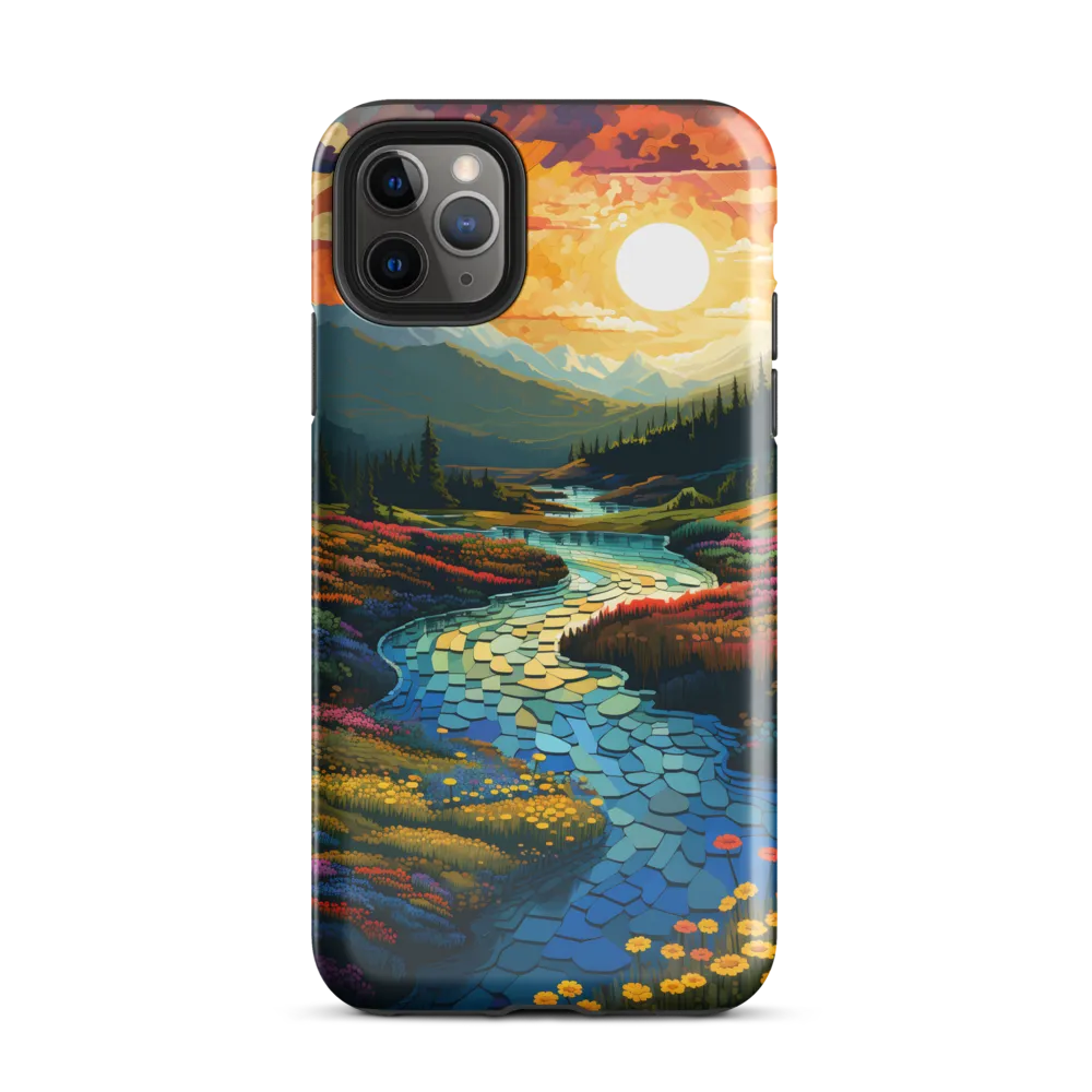 Serenity in Sunset: A Winding River's Embrace | Phone Case |  11 Pro Max | Tough Case | Glossy