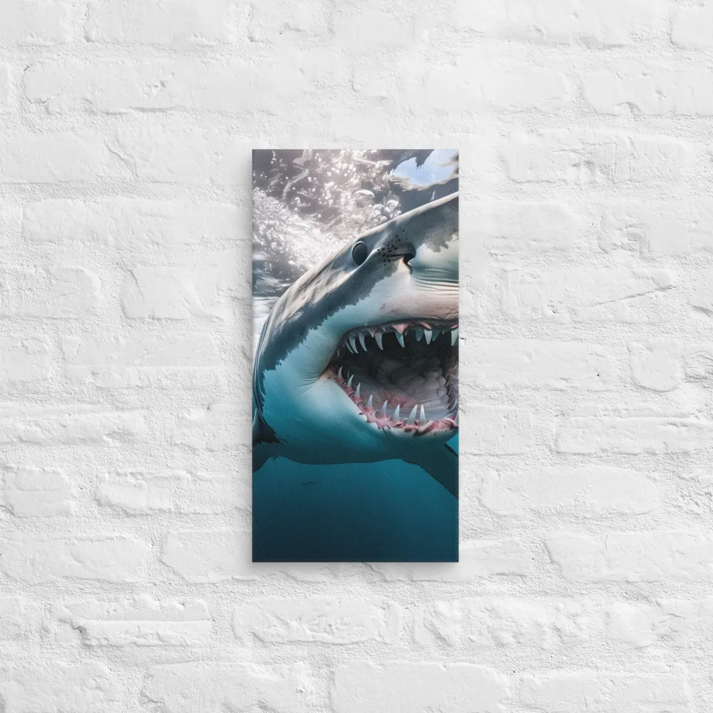 Majesty of the Ocean: The Great White Shark | Canvas | 10″×20″