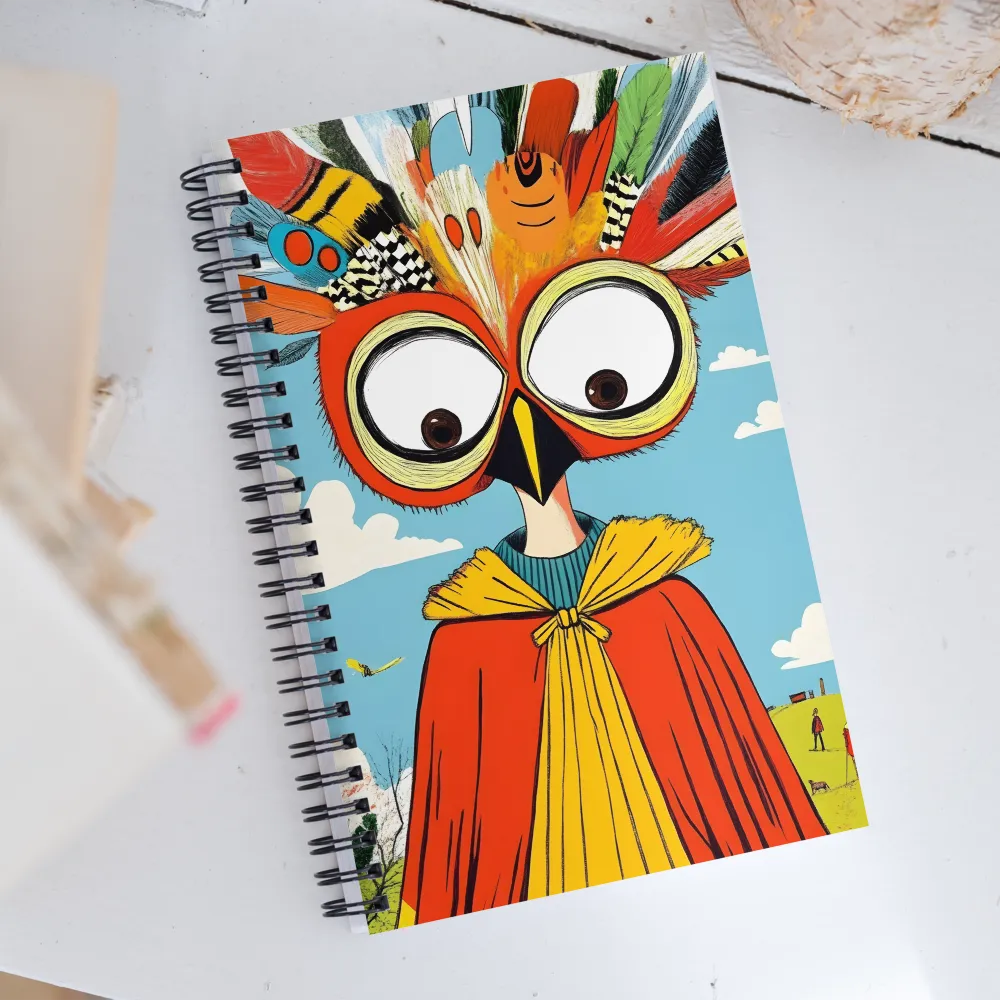 A Whimsical Encounter: The Owl-Human Fusion | Spiral Notebook