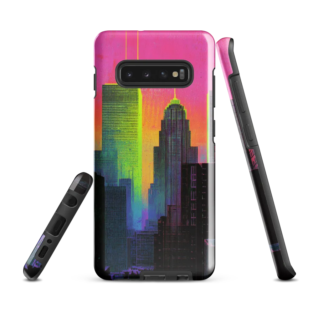 Neon Dreamscape: A Synthwave City | Phone Case |  S10 Plus | Tough Case | Glossy