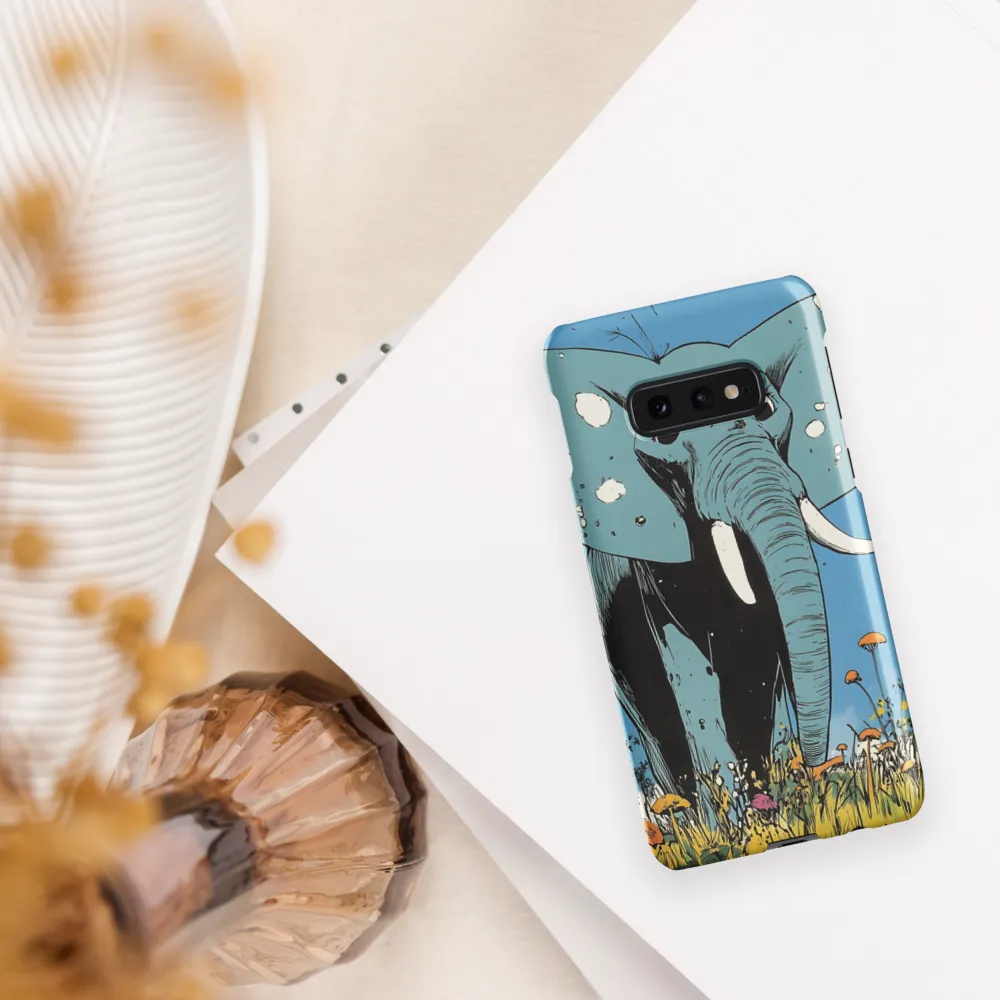 Whimsical Blue Elephant in Bloom