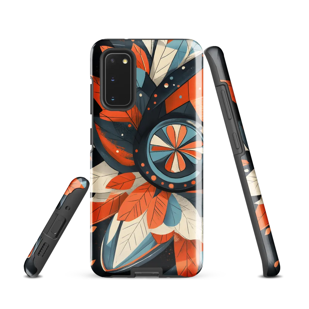 Floral Symphony in Orange and Teal