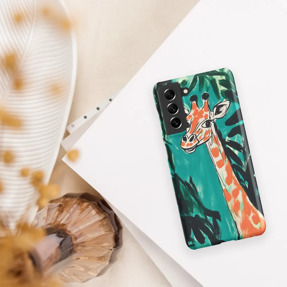 Curious Giraffe in Lush Greenery | Phone Case |  S21 | Snap Case | Matte