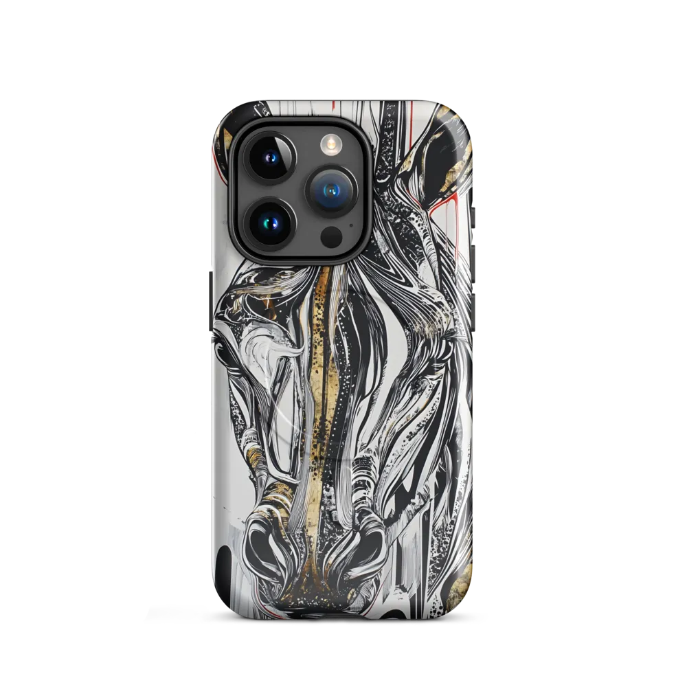 Ethereal Majesty: The Abstract Zebra | Phone Case |  15 Pro | MagSafe® Tough Case | Glossy