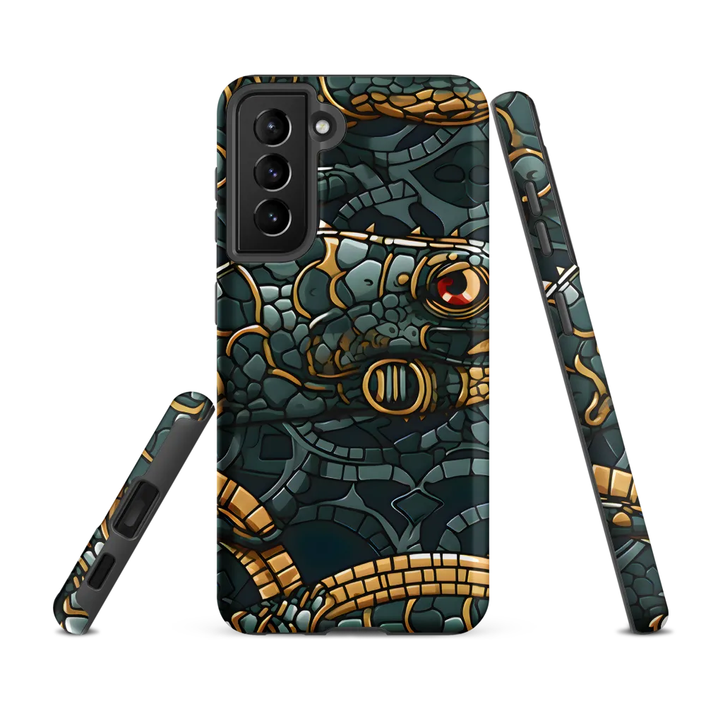 Reptilian Elegance: A Digital Art Nouveau Tapestry