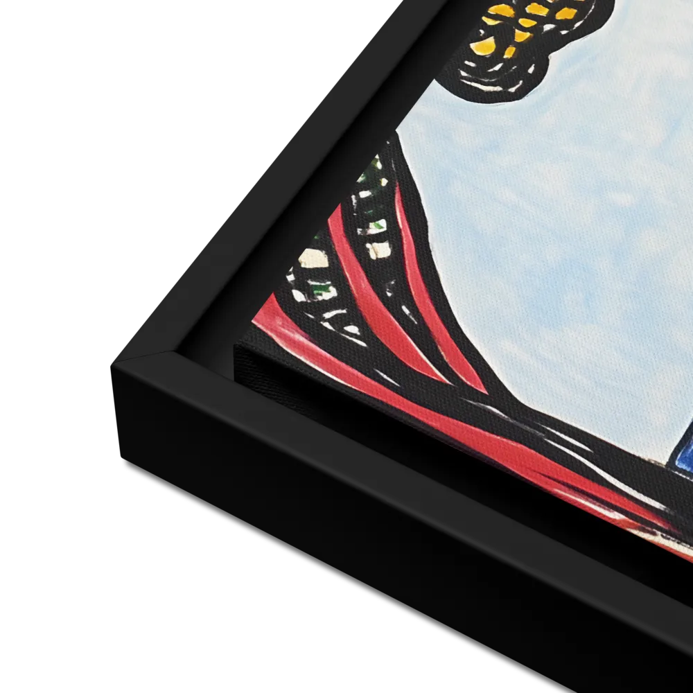 Vibrant Nature's Embrace | Canvas with Black Frame | 16″×16″