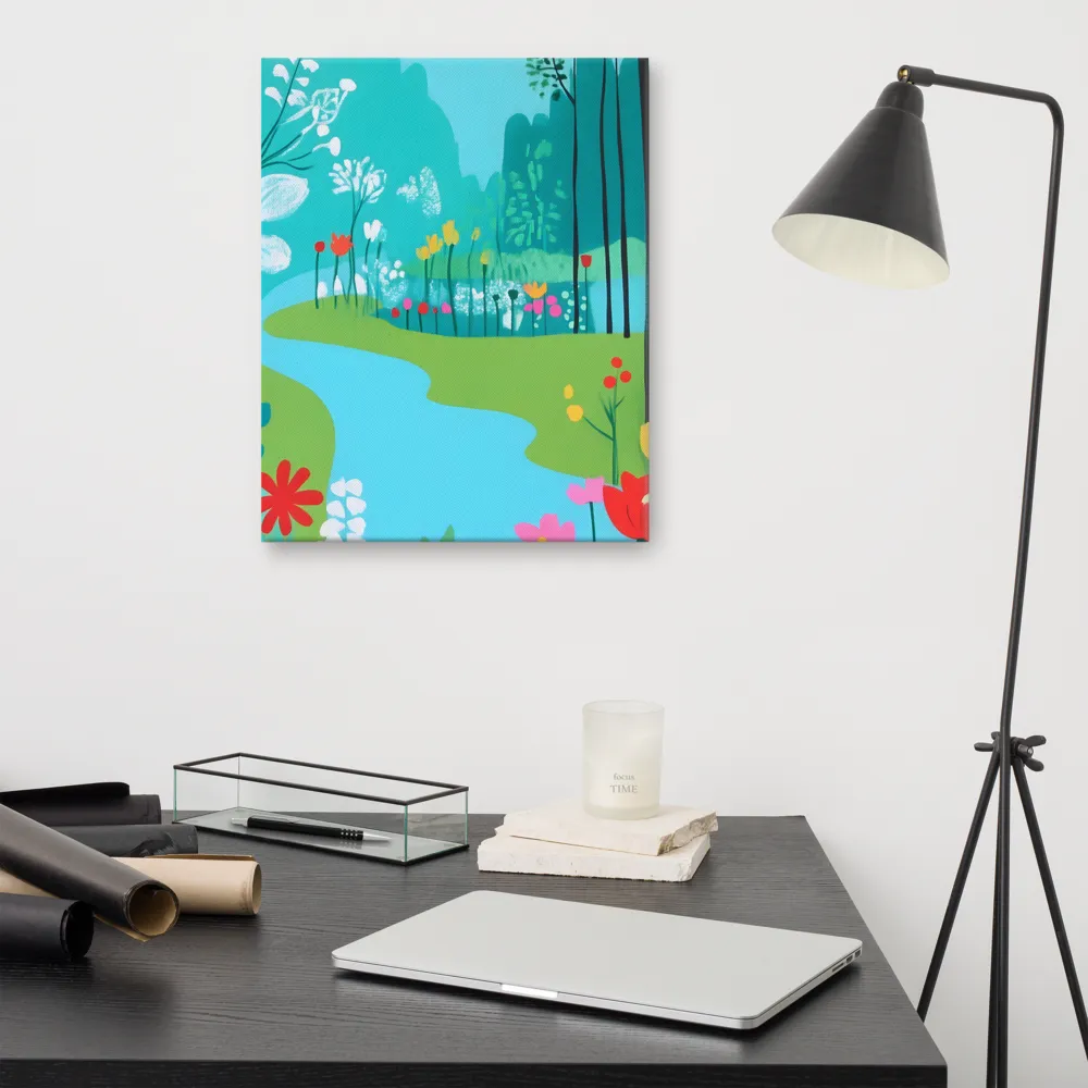 Whispers of Spring: A Colorful Retreat | Canvas | 16″×20″