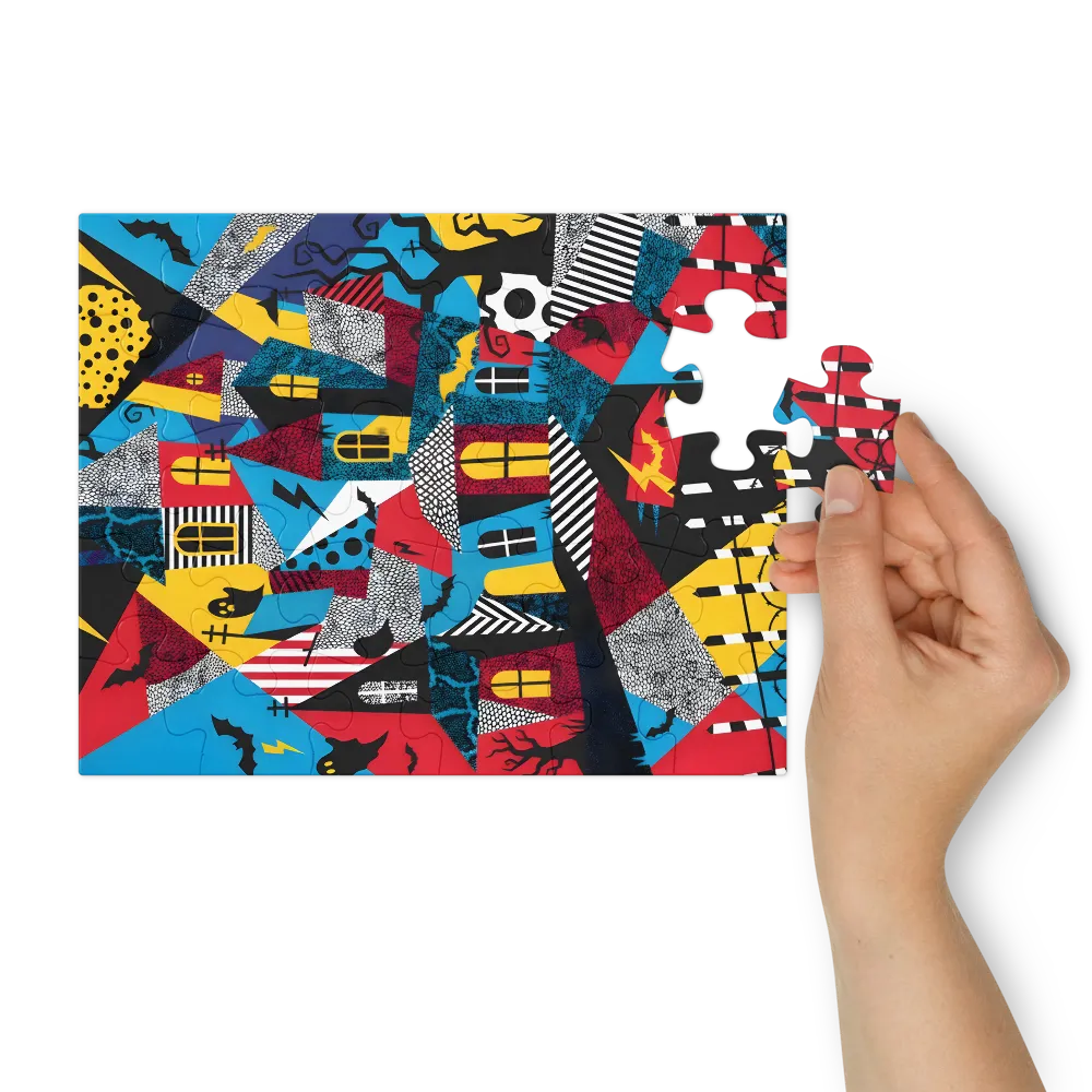 Haunted Village Collage 
 Jigsaw Puzzle in Tin Box