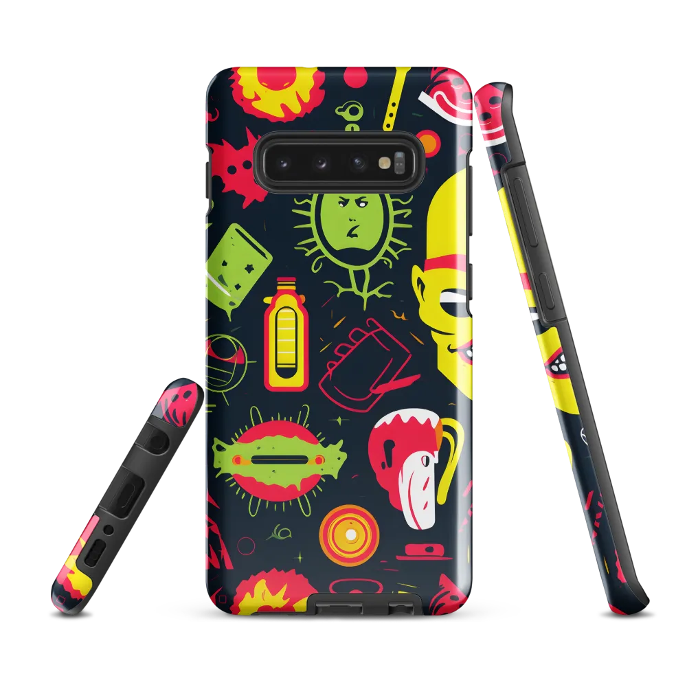 Neon Revelry: A Quirky Exploration of Modern Pop Art | Phone Case |  S10 Plus | Tough Case | Glossy