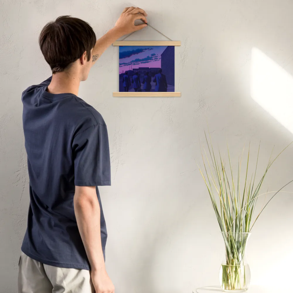 The Twilight Stroll | Poster With Oak Wood Hanger | 10″×10″