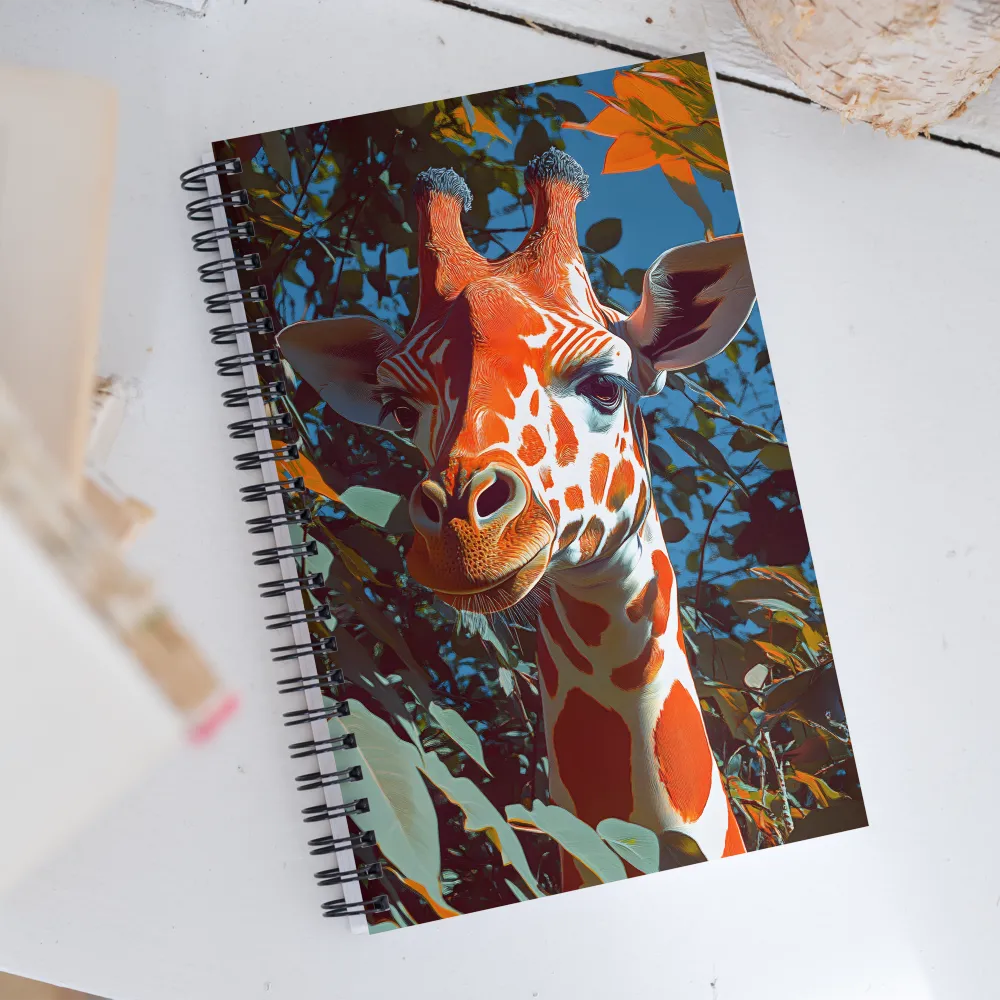 Giraffe in the Lush Canopy | Spiral Notebook