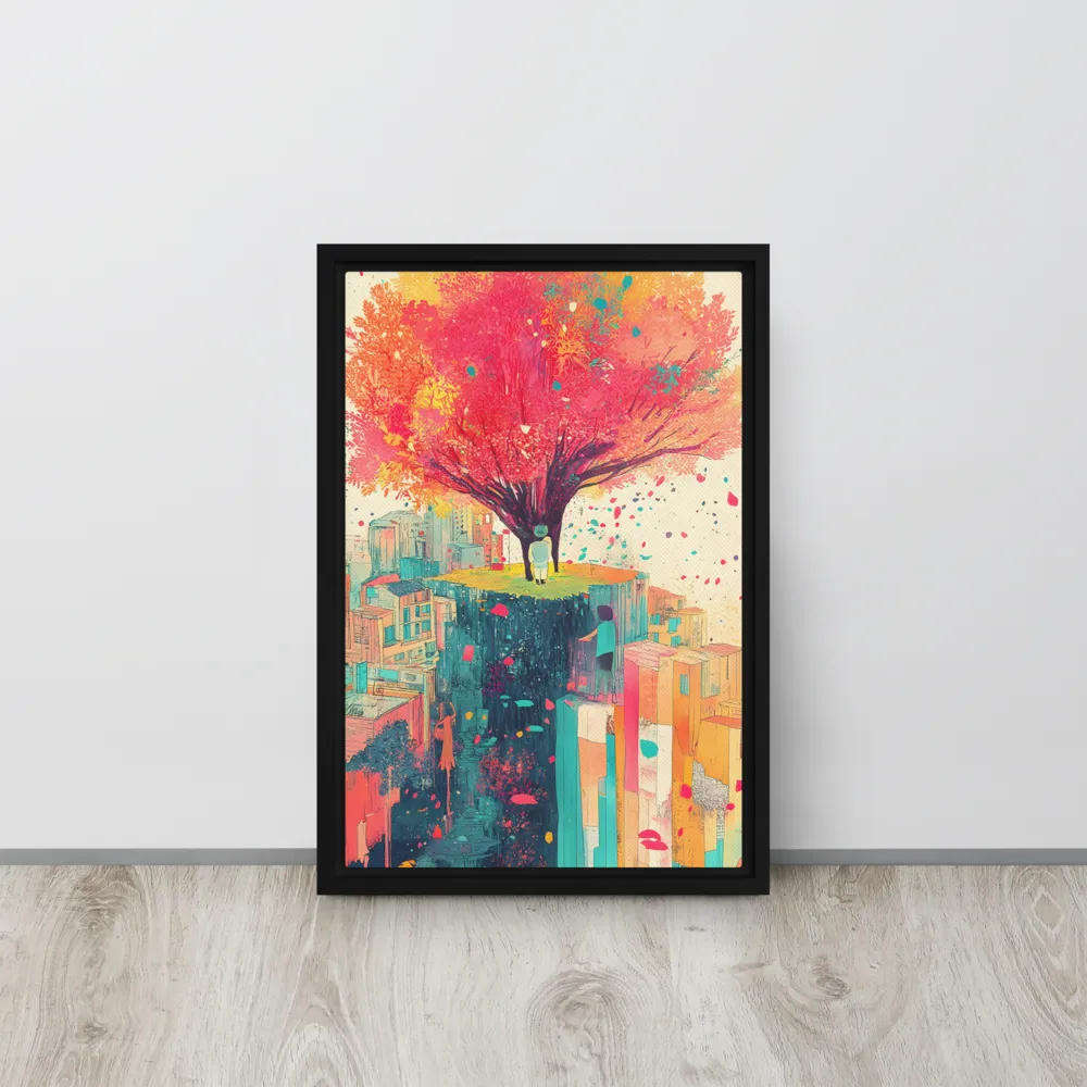 Whispers of Urban Dreams | Canvas with Black Frame | 12″×18″