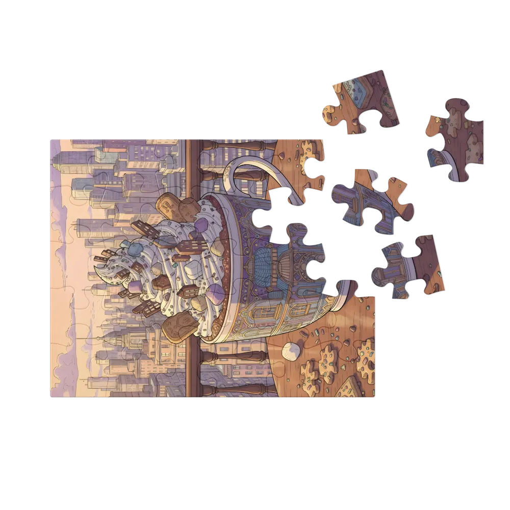 Cup of City 
 Jigsaw Puzzle in Tin Box