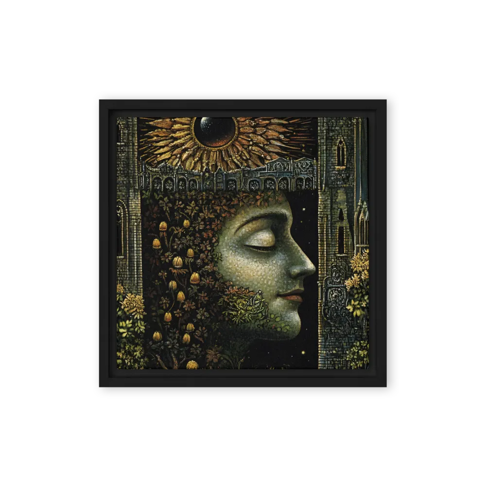 Nature’s Embrace: The Infinite Connection | Canvas with Black Frame | 12″×12″