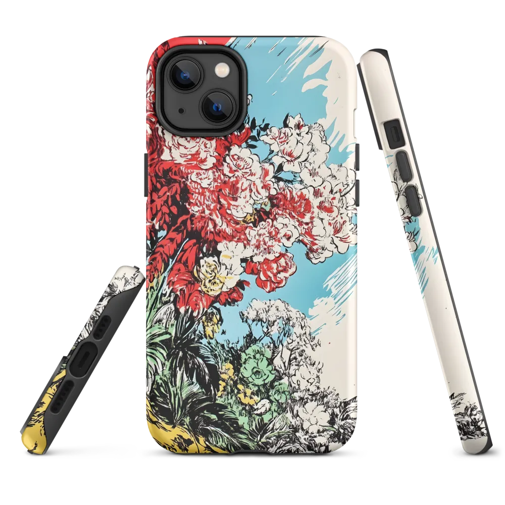 Floral Symphony in Bold Colors | Phone Case |  14 Plus | Tough Case | Matte