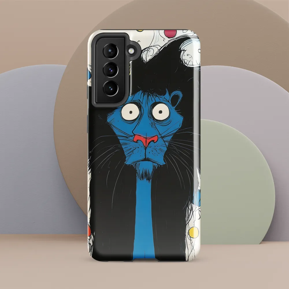 Whimsical Blue Lion