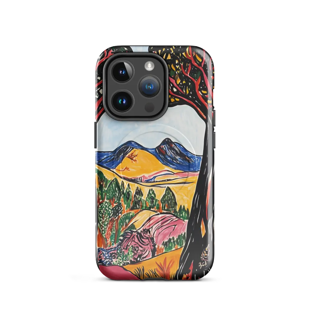 Vibrant Nature's Embrace | Phone Case |  14 Pro | MagSafe® Tough Case | Glossy