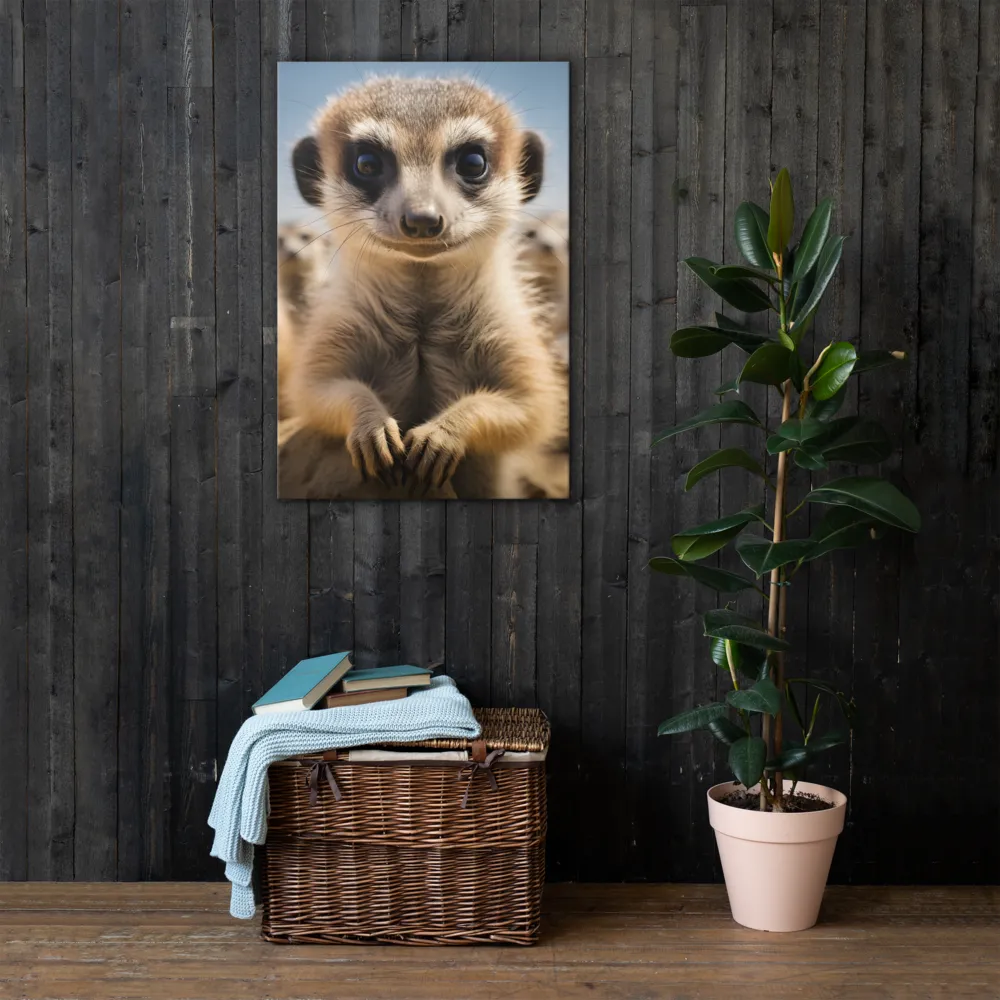 Curious Stance: The Meerkat's Gaze | Thin Canvas | 24″×36″