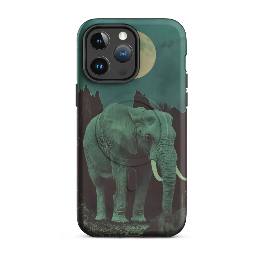 Ethereal Presence: Elephant Under a Full Moon