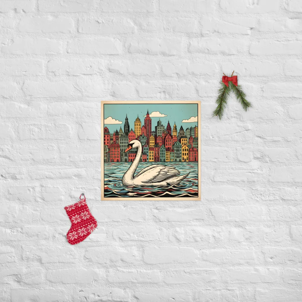 Swan in the City 
 Poster | 18″x 18″