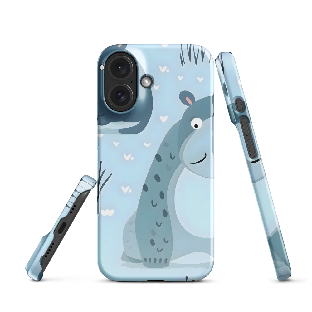 Whimsical Hippo Delight | Phone Case |  16 | Snap Case | Glossy