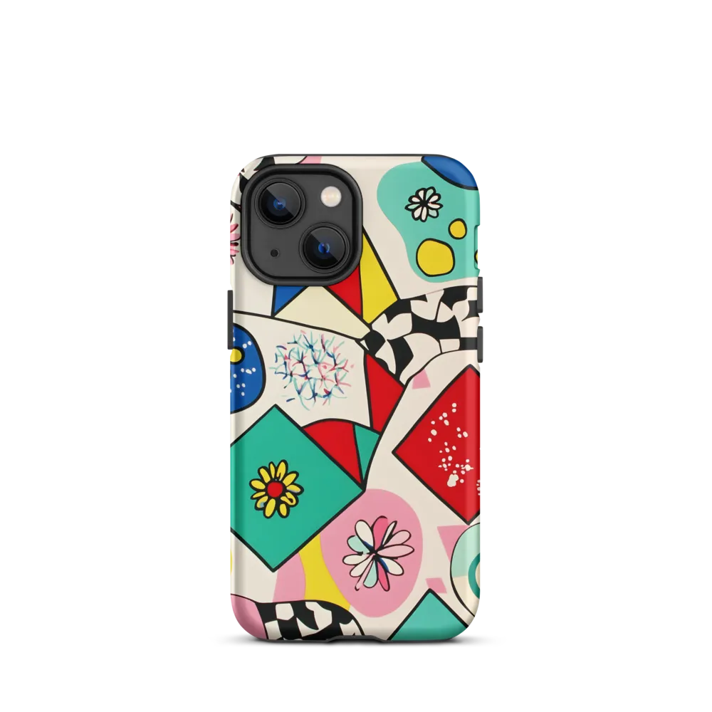 Joyful Geometry: A Playful Dance of Shapes and Colors | Phone Case |  13 mini | Tough Case | Matte