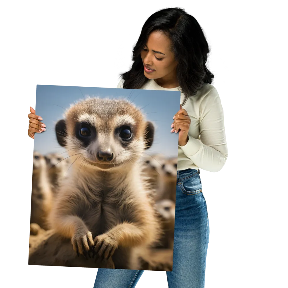 Curious Stance: The Meerkat's Gaze | Metal Print | 16″×20″