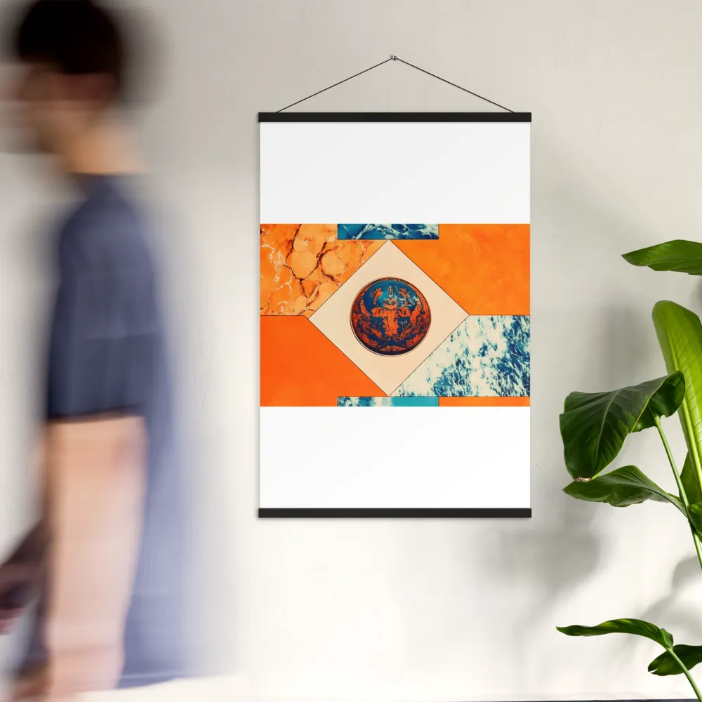 Harmonious Encounters: Abstract Geometry | Poster With Black Wood Hanger | 24″×36″