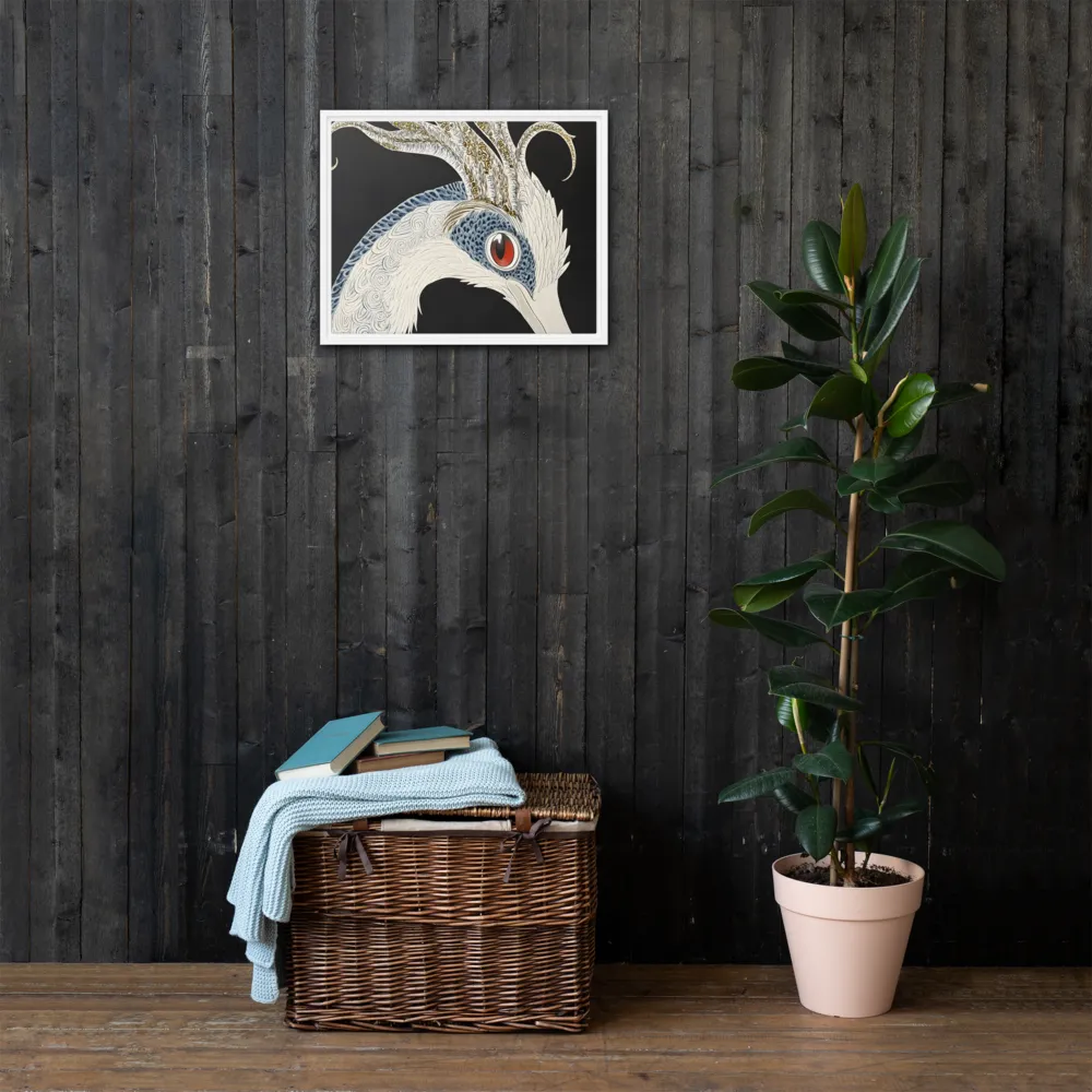 Elegance of the Majestic Peacock | Canvas with White Frame | 16″×20″