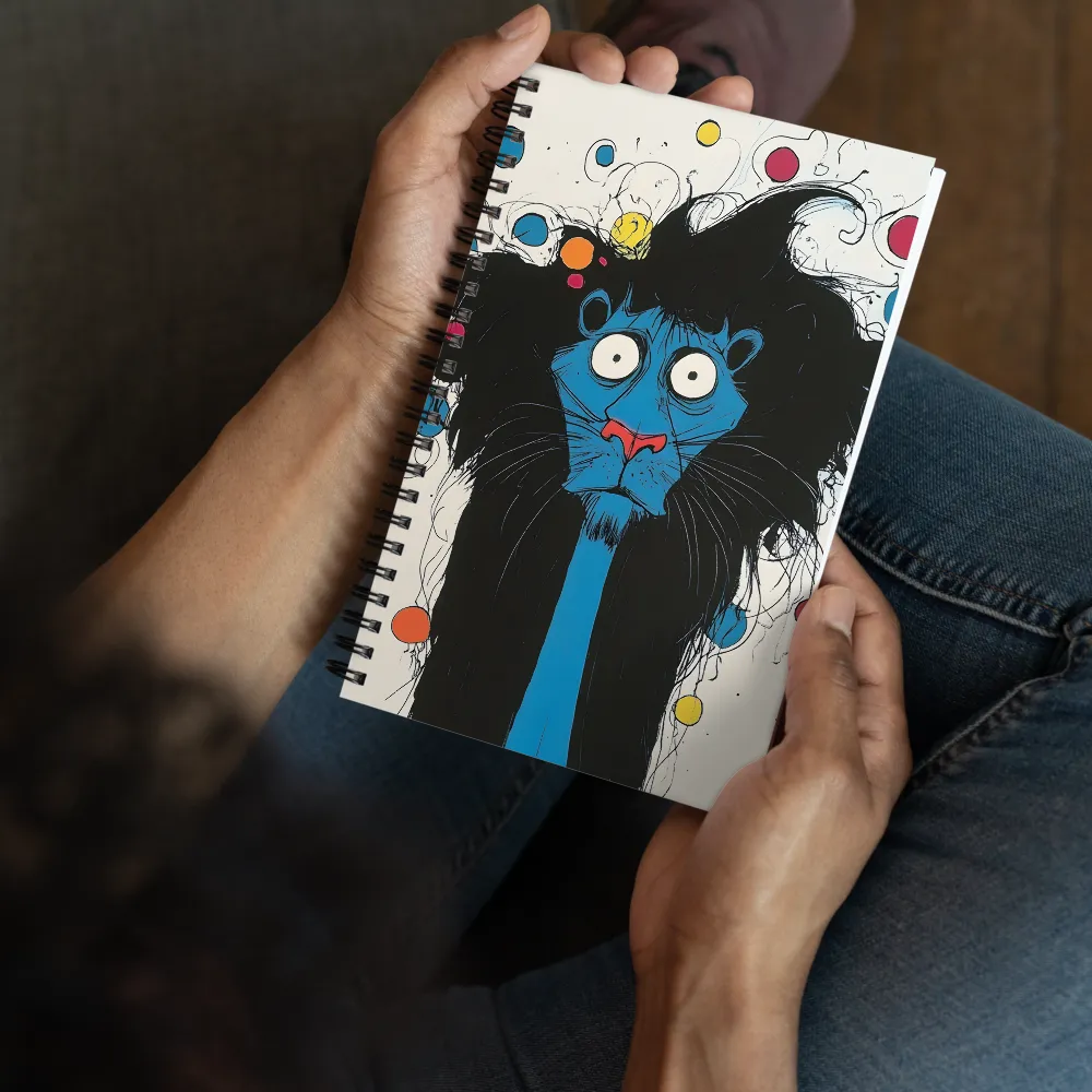 Whimsical Blue Lion | Spiral Notebook