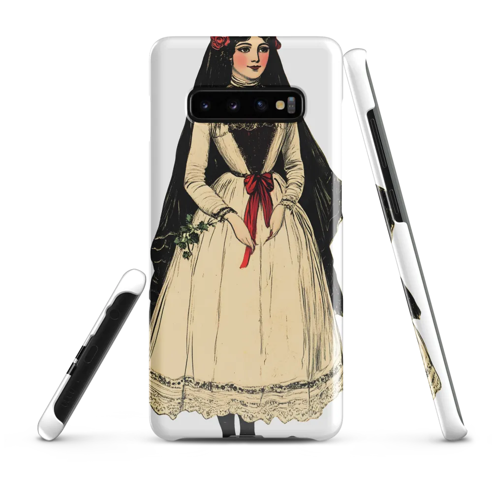 Elegance in Tradition: A Folk Portrait | Phone Case |  S10 Plus | Snap Case | Glossy