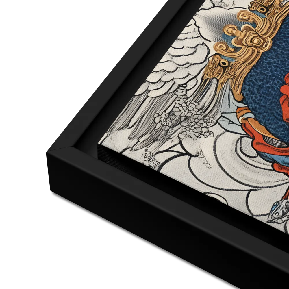 Serenity in Myth: A Traditional Portrait | Canvas with Black Frame | 16″×16″