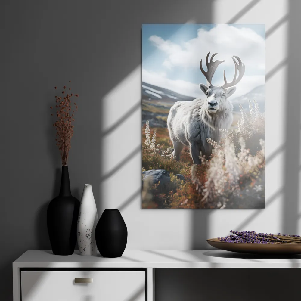Majestic Harmony: The Reindeer in Nature | Metal Print | 20″×30″