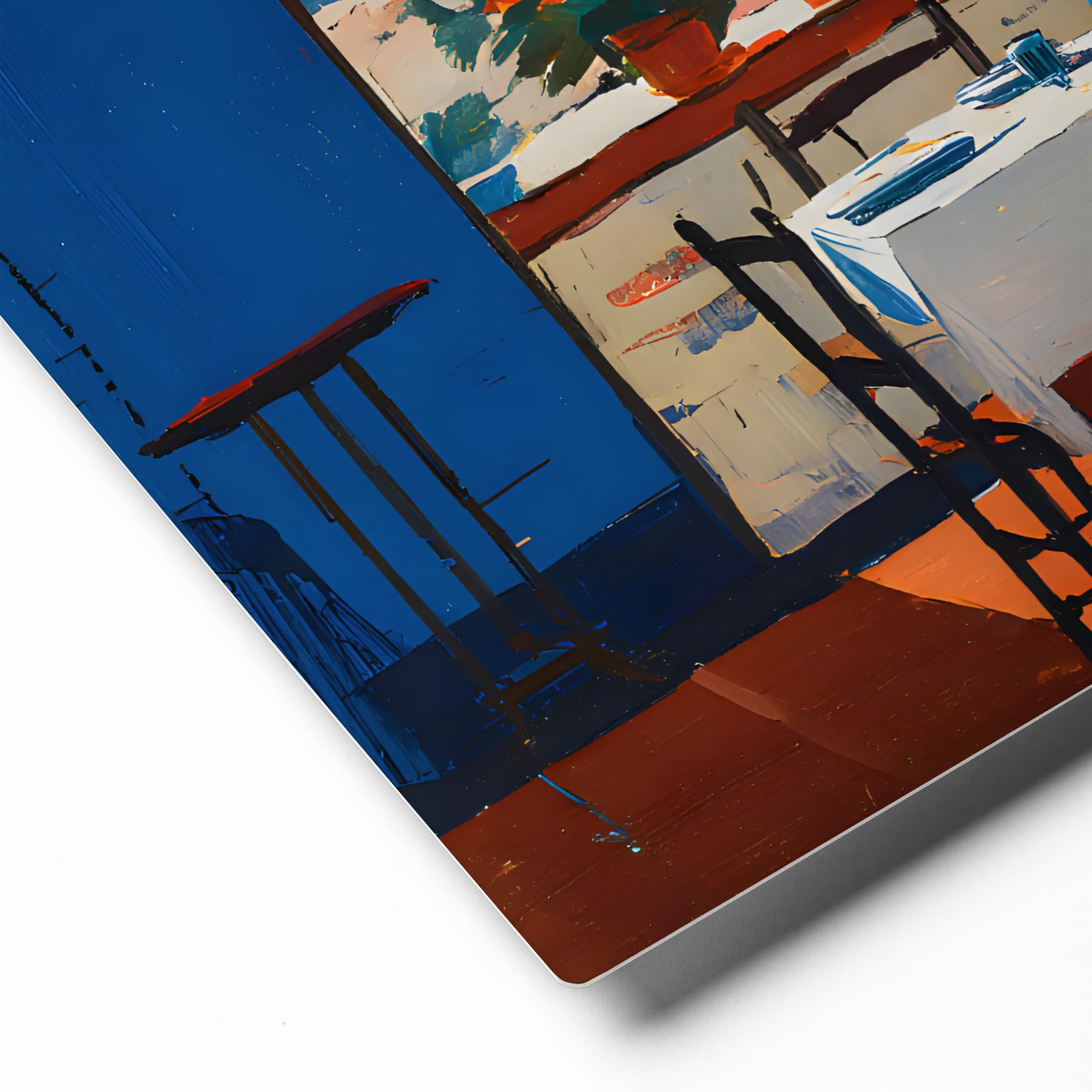 Terrace Overlooking the Sea 
 Metal Print | 12″x 12″