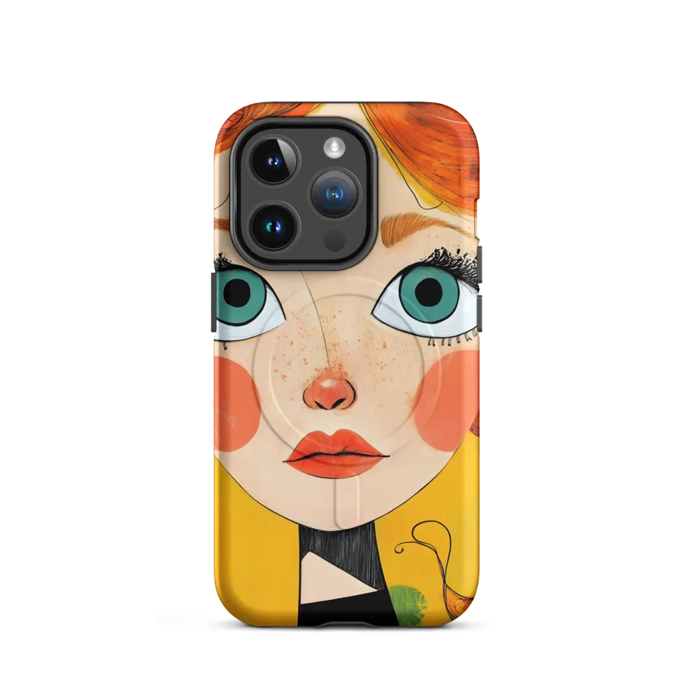 Whimsical Portrait of a Girl | Phone Case |  14 Pro | MagSafe® Tough Case | Matte