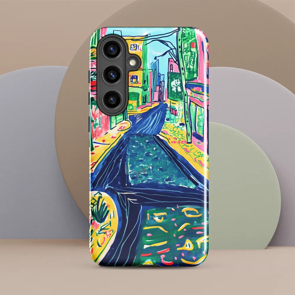 Dreamy Street in Vibrant Hues