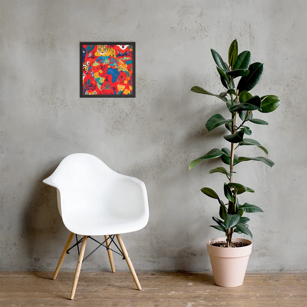 Wild Wonders of the Globe | Poster with Black Frame | 14″×14″