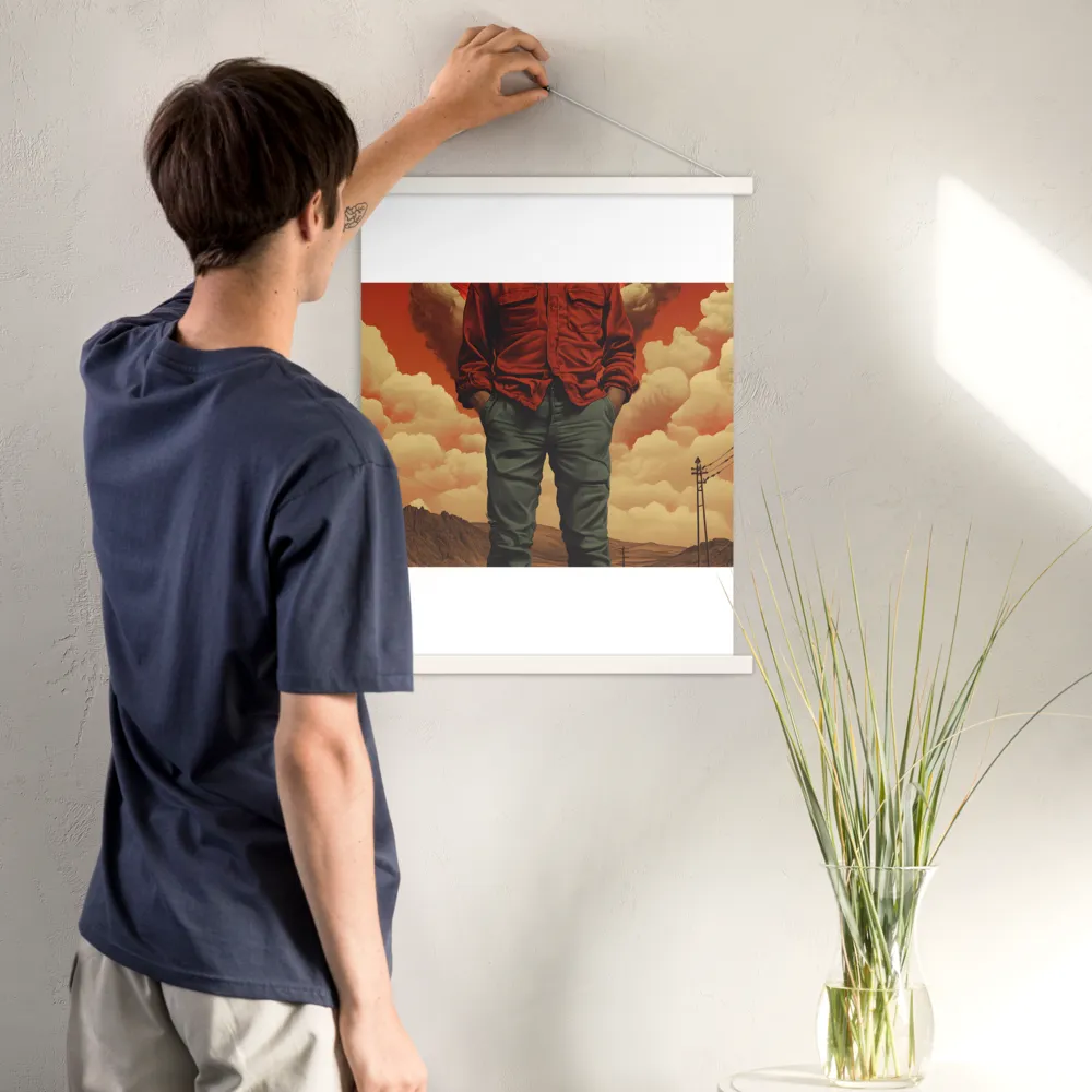 Defiant Spirit in a Surreal Landscape | Poster With White Wood Hanger | 18″×24″
