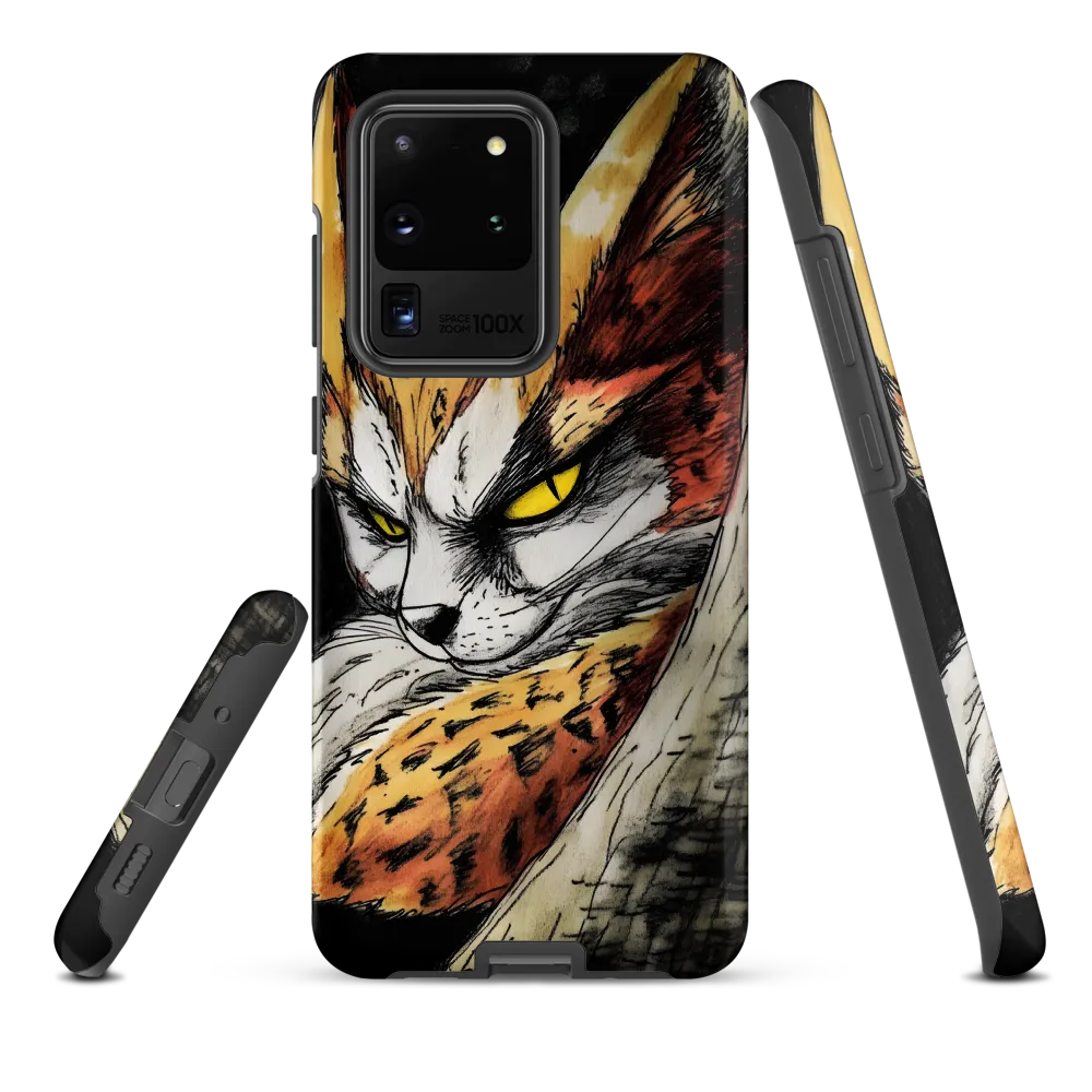 Fierce Gaze of the Wild Cat | Phone Case |  S20 Ultra | Tough Case | Matte