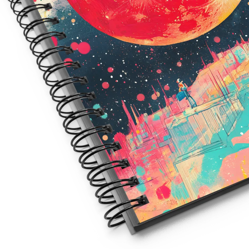 Crimson Dreams: A Lunar Exploration | Spiral Notebook