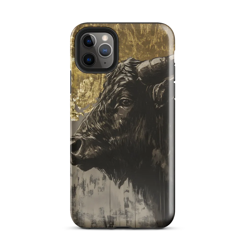 Majestic Bull Against the Golden Horizon | Phone Case |  11 Pro Max | Tough Case | Glossy